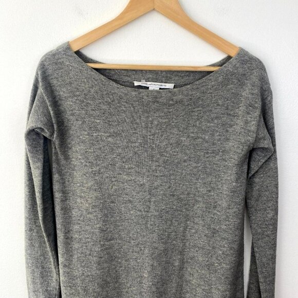 Diane Von Furstenberg Sweater Dress Size P (Small) Gray Ribbed Knit Round Neck - Picture 6 of 16
